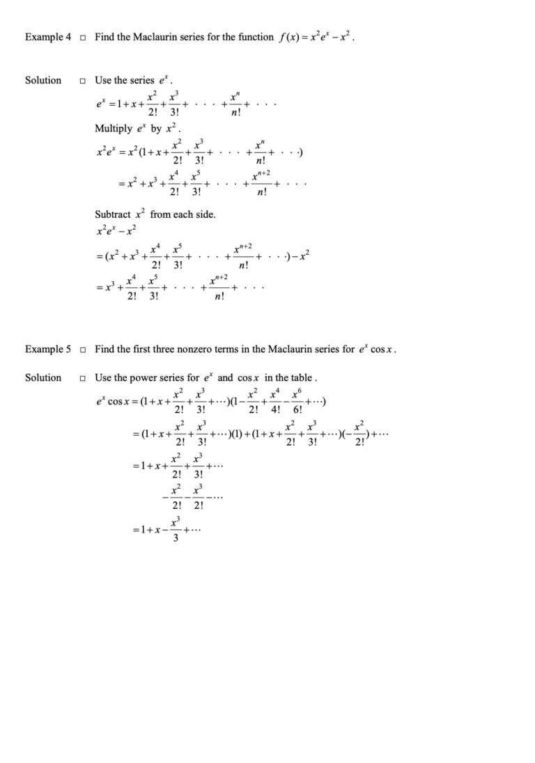 Taylor Series and Maclaurin Series in Infinite Sequences and Series